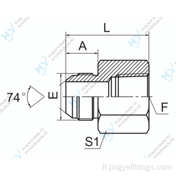 Mâle métrique 74 / npt femelle